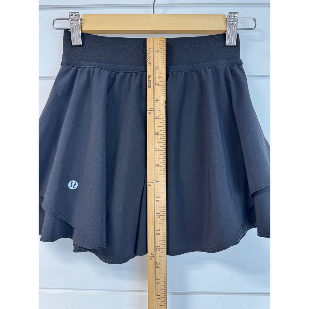 Lululemon Court Rival High-Rise Skirt Black Tiered Athletic Tennis Skort Womens - Picture 3 of 4